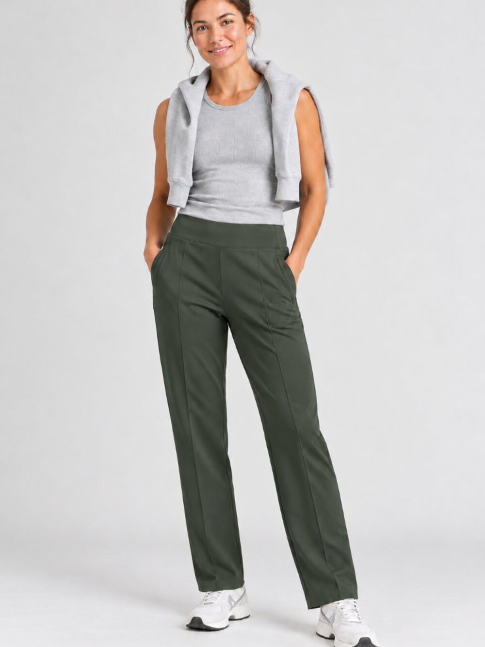 Athleta Endless High Rise Pants in Olive, Size 8T